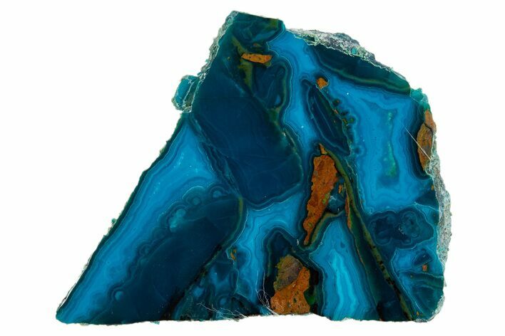 Polished Banded Chrysocolla and Malachite - Bagdad Mine, Arizona #324627